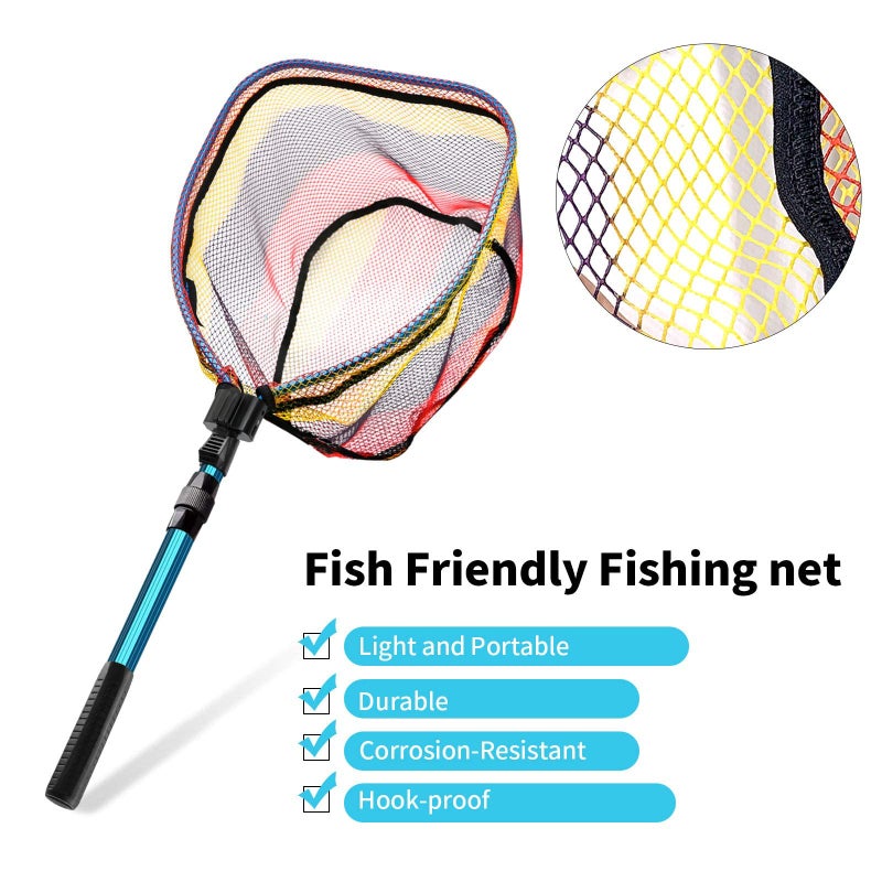 SAN LIKE Fishing Net Collapsible Telescopic Fishing Net - Clourful Landing Net for Freshwater Saltwater Landing Net for Trout Bass Steelhead Salmon 41inches - Image 5